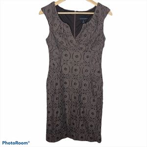 Cynthia Rowley Brown Lace Sleeveless Sheath Dress